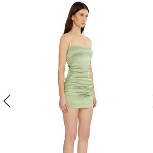 Danielle Guizio Green Satin Dress